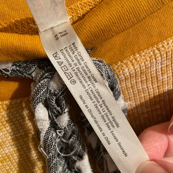 Free People Intimately Mustard Thermal Joggers Sz Medium - Picture 4 of 8